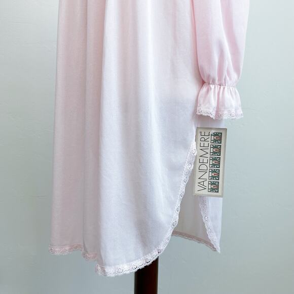 Vintage Vandemere Crepeset Nylon Pink Lace Nightgown NWT - Picture 5 of 8